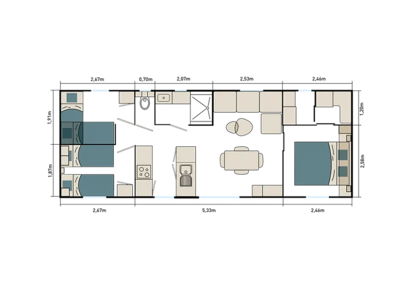 Mobil-home LOUISIANE PONANT 40m2 - Imagen 2
